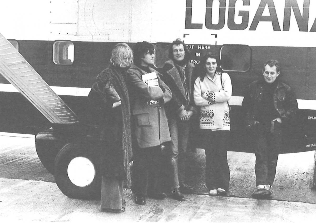 De equipe van 'Horen en Zien': (v.l.n.r.) Annie Decierck, Pol Arias, Fran\u00e7ois Beukelaers, Pitou De Stickere, Jean Marie Buchet (1973)