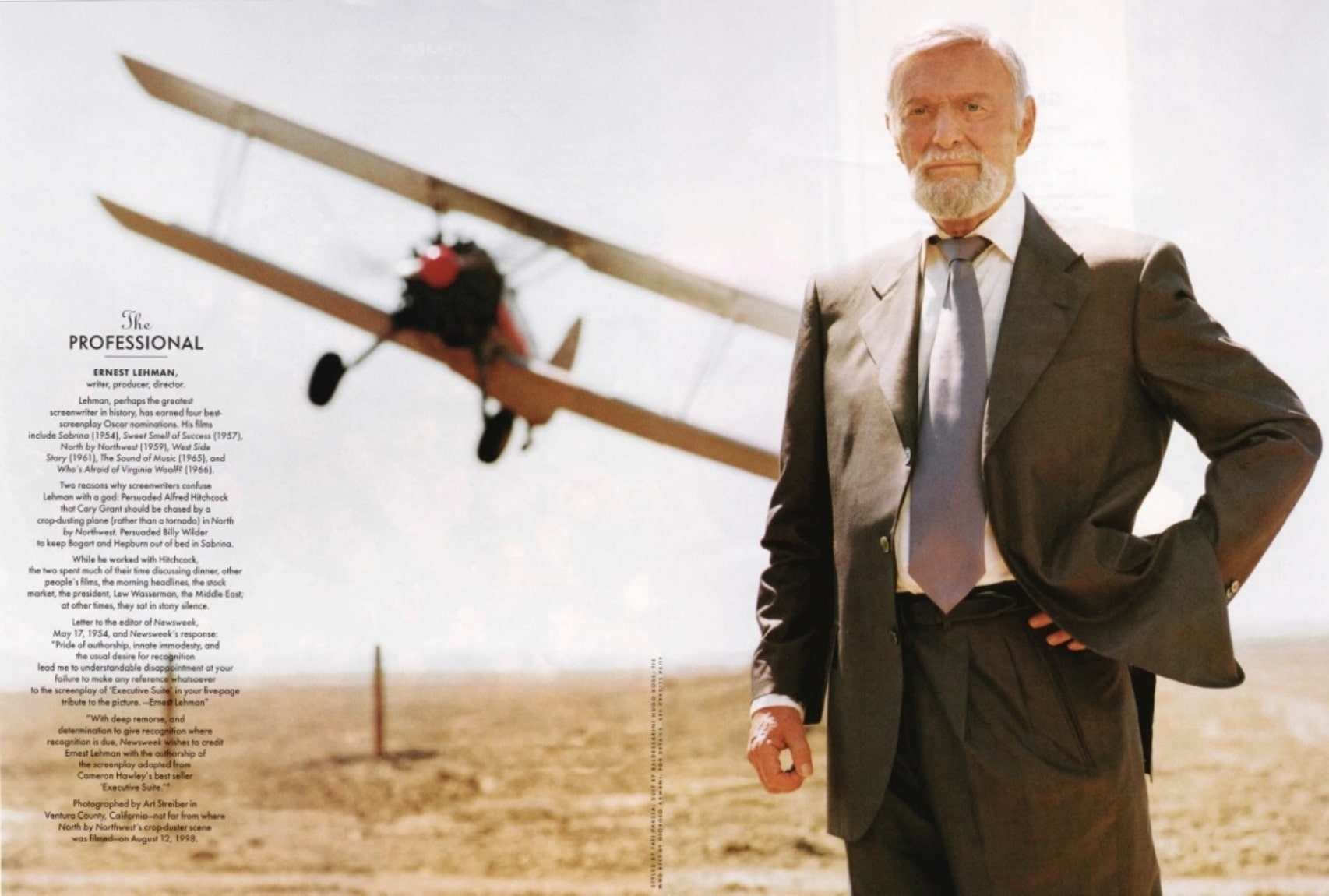 Art Streiber remade the crop dusting scene with Ernest Lehman for Vanity Fair in 1998
