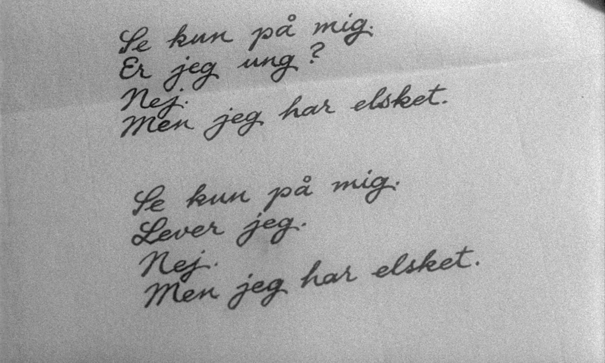 (1) Gertrud (Carl Theodor Dreyer, 1964) / Kijk me even aan. Ben ik jong? Nee. Maar ik heb liefgehad.  Kijk me even aan. Leef ik? Nee. Maar ik heb liefgehad.