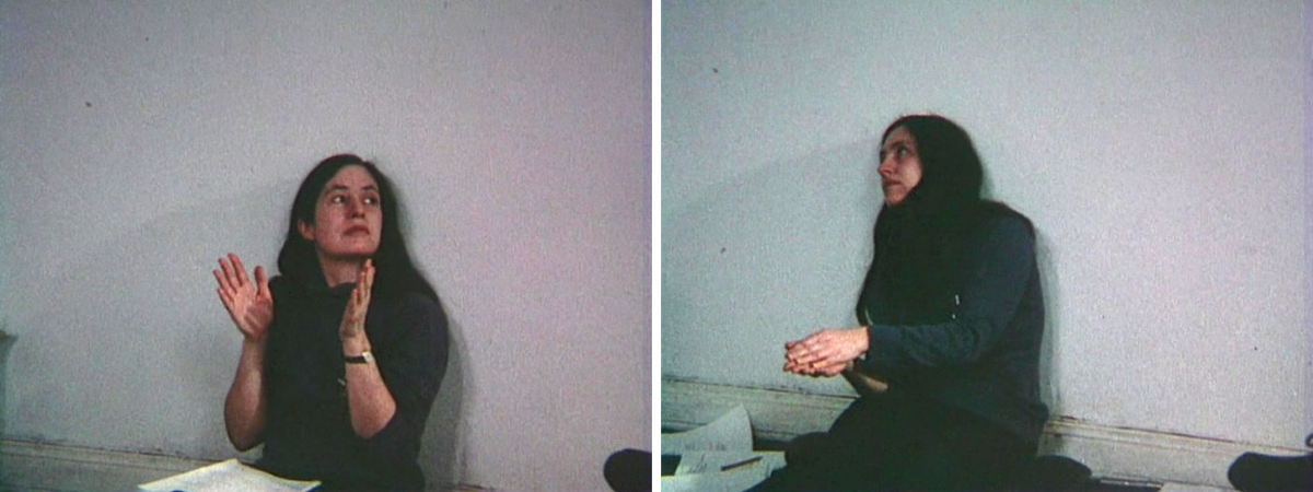Jean-Marie Straub und Daniéle Huillet bei der Arbeit an einem Film nach Franz Kafkas Romanfragment Amerika (Harun Farocki, 1983)