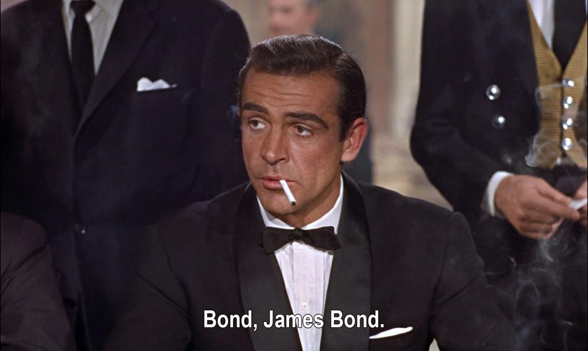 Sean Connery as James Bond in Dr. No (Terence Young, 1962)